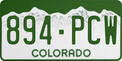 CO license plate 894PCW