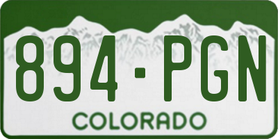 CO license plate 894PGN