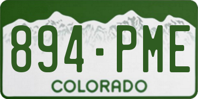 CO license plate 894PME