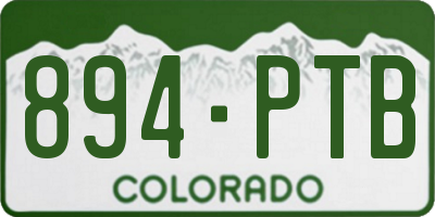 CO license plate 894PTB