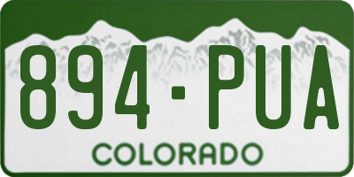 CO license plate 894PUA