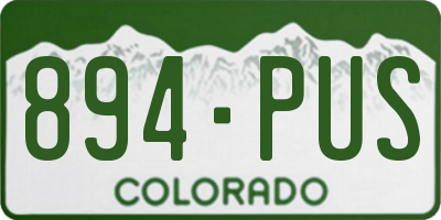 CO license plate 894PUS