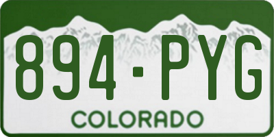 CO license plate 894PYG