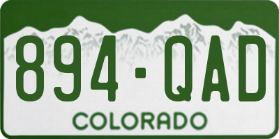CO license plate 894QAD
