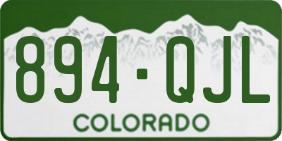 CO license plate 894QJL