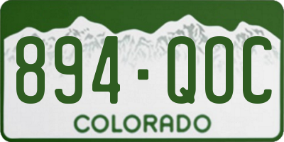 CO license plate 894QOC