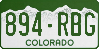 CO license plate 894RBG