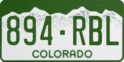 CO license plate 894RBL