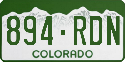 CO license plate 894RDN