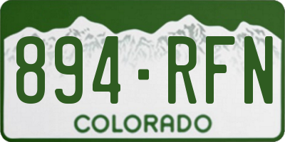 CO license plate 894RFN