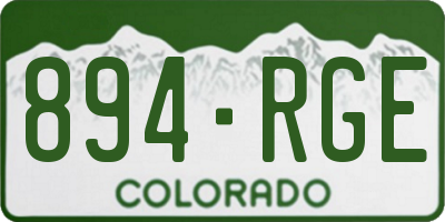 CO license plate 894RGE