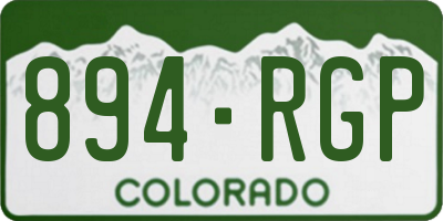 CO license plate 894RGP