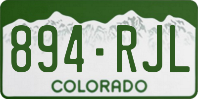 CO license plate 894RJL
