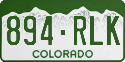 CO license plate 894RLK