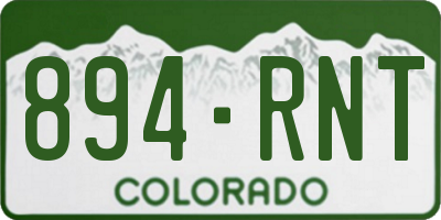 CO license plate 894RNT