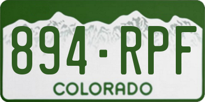 CO license plate 894RPF
