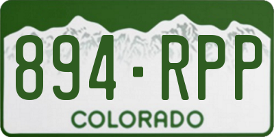 CO license plate 894RPP