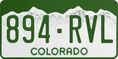 CO license plate 894RVL