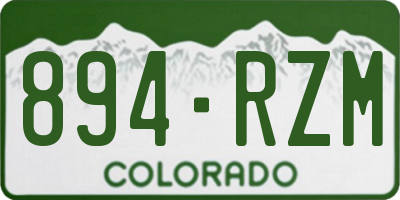 CO license plate 894RZM