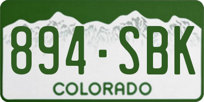 CO license plate 894SBK