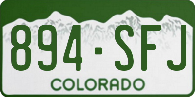 CO license plate 894SFJ