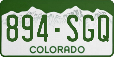 CO license plate 894SGQ