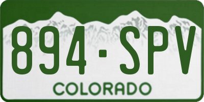 CO license plate 894SPV