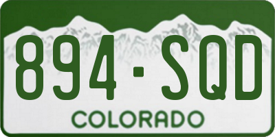CO license plate 894SQD