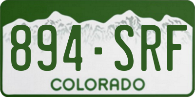 CO license plate 894SRF