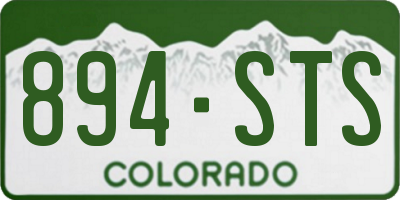 CO license plate 894STS