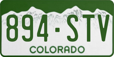 CO license plate 894STV