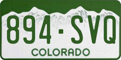 CO license plate 894SVQ