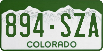 CO license plate 894SZA