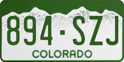 CO license plate 894SZJ