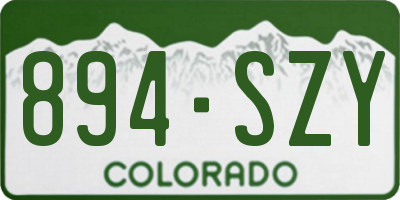 CO license plate 894SZY