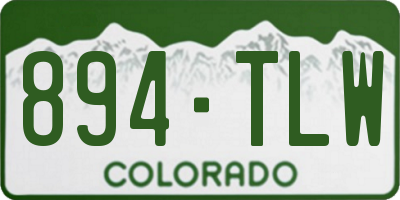 CO license plate 894TLW