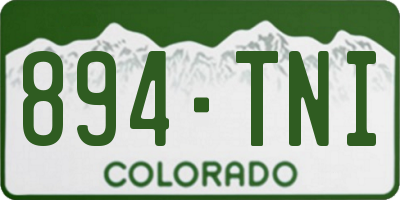 CO license plate 894TNI