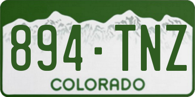 CO license plate 894TNZ