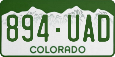 CO license plate 894UAD