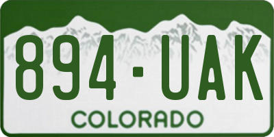 CO license plate 894UAK