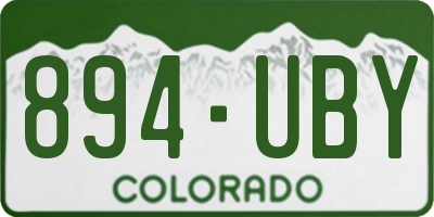 CO license plate 894UBY