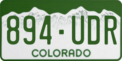 CO license plate 894UDR