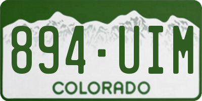 CO license plate 894UIM