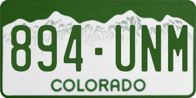 CO license plate 894UNM