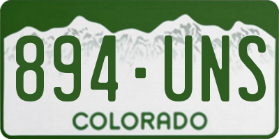 CO license plate 894UNS