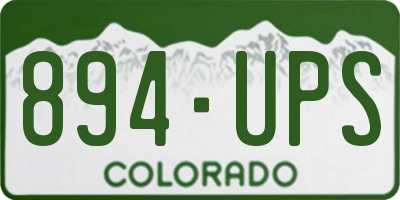 CO license plate 894UPS
