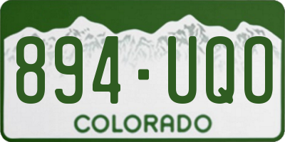CO license plate 894UQO
