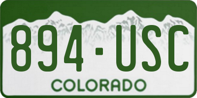 CO license plate 894USC