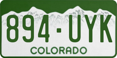 CO license plate 894UYK