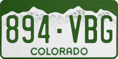 CO license plate 894VBG